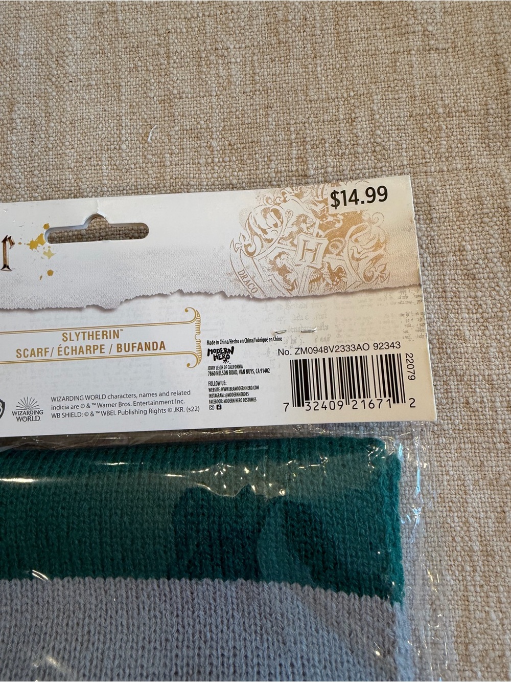 NEW! Harry Potter Slytherin Knit Scarf - Picture 2 of 4